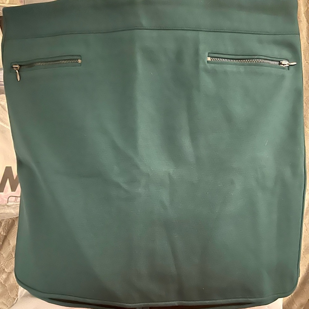 WHBM Forest Green Lined Women's Midi Skirt.